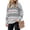 Gray, variant on Womens Sweaters Fall Long Sleeve Knit Tops Striped Oversized Sweater Batwing Sleeve, Cute Lightweight Side Slit Crew Neck Knitted Pullover Spring Clothes Winter Outfits, Beige L