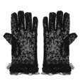 thumbnail image 1 of 2pcs Mesh Gloves for Women: Short Sheer Gloves Leopard Print Breathable - Minimalist Lace Mittens for Tea Parties Wedding Prom Opera, 1 of 4