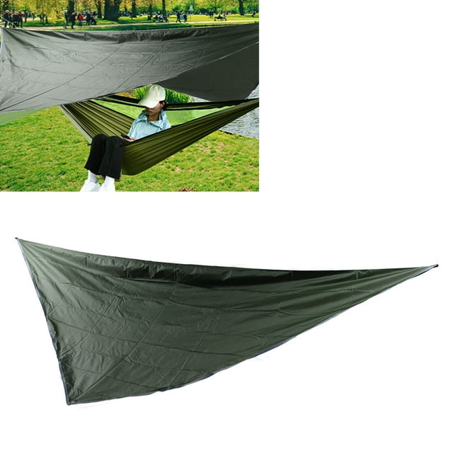 Mosca Para La Lluvia Para Hamaca, Lona Impermeable Para Hamaca Cuadrangular De 3000Mm, Refugio Ligero Y Portátil Para Acampar Con Tienda Para Hamaca, Estacas Para Tienda De