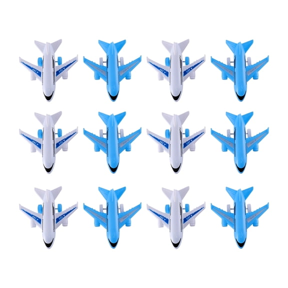 BESTSKY 12PCS Kids Airplane Toys Plastic Pull Back Passenger Plane Toys Simulation Airplane Models Toys