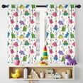 thumbnail image 5 of Blackout Kids Curtains,White Cartoon Dinosaurs Flowers Pattern Childrens Insulated Curtains Set Of 2,Bedroom Essentials,Toddler Room Decor 42"x54", 5 of 5
