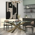 thumbnail image 3 of Rectangle Glass Dining Table with Gold Base, 3 of 3