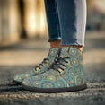 thumbnail image 2 of POLERO Green Gold Bohemian Flower Walking Sneaker for Men Women PU Leather Walking Shoe Athletic Running Cycling Flat Shoes Travel Training Business Walking Hiking Sneakers, 2 of 7