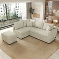 thumbnail image 2 of Couches for Living Room, L Shaped Couch Convertible Sleeper Sofa with Storage Ottoman & Charging Station, Comfy Pull Out Couch, Modular Sectional Couch Pull Out Sofa Bed for Small Space, Office, Beige, 2 of 8