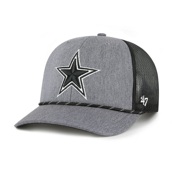 Men's-'47  Heather Charcoal Dallas Cowboys Carbon Rope Trucker Adjustable Hat