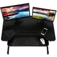 thumbnail image 2 of FDW Adjustable Height 32 Inches Steel Standing Desk Coverter Stand Up Desk Home Office Computer Desk Workstation,Black, 2 of 8