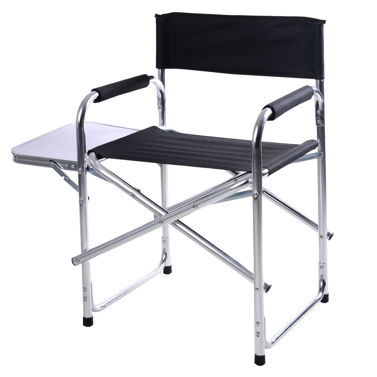 Ghp 260lbs Capacity Folding Aluminum Director S Chair With Side Tray Table
