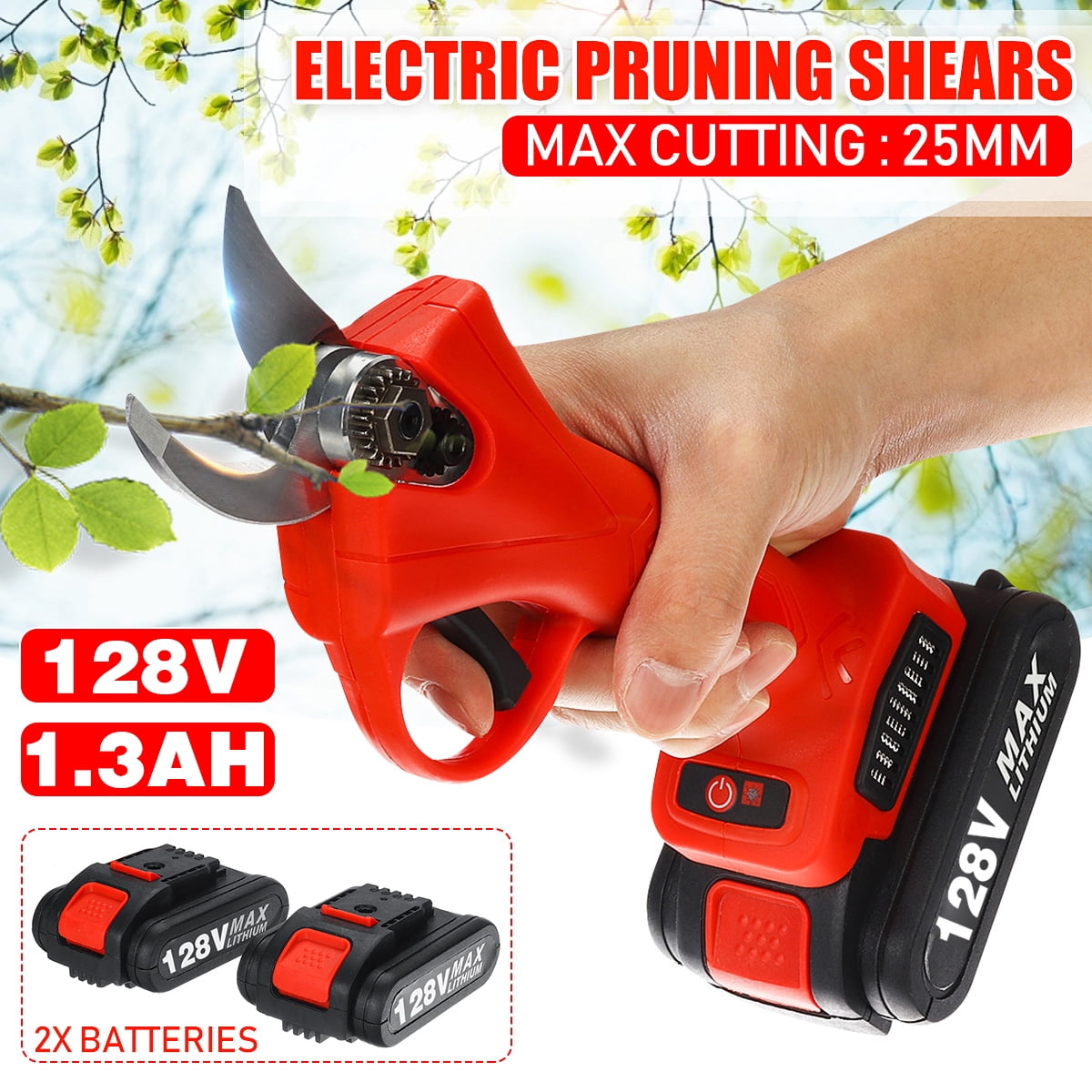 Cordless Electric Pruning Shears,128V 