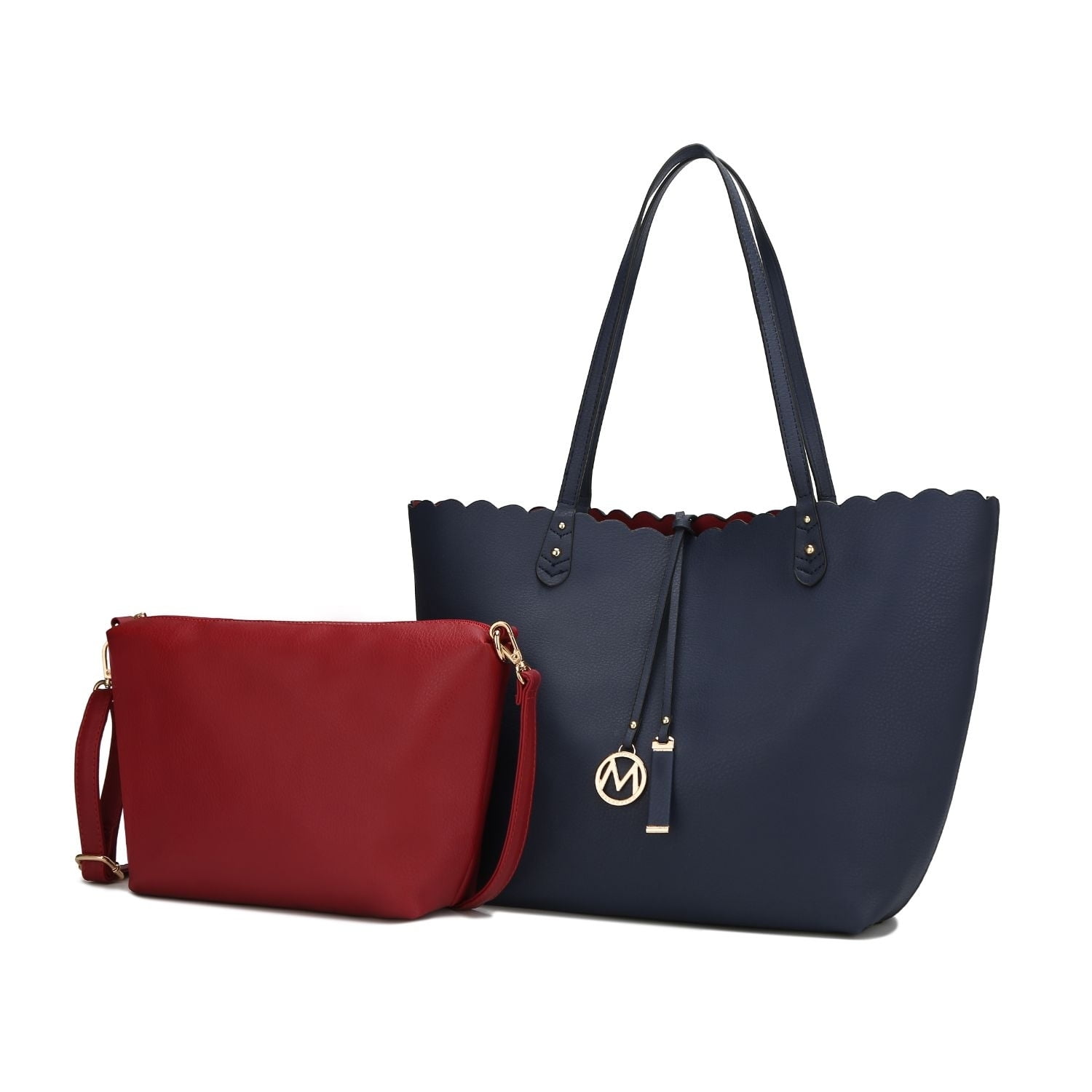 Amahia Reversible Shopper Tote Shoulder Handbag with Cosmetic Pouch by Mia K.