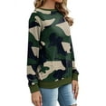 thumbnail image 3 of TWZH Women Camouflage Print Contrast Long Sleeve Crewneck Casual Loose Sweatshirt Top, 3 of 5