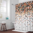 thumbnail image 5 of Abstract Check Texture Fabric Shower Curtain Orange Green White Washable Shower Curtains for Bathroom, Waterproof Bath Curtain with Hooks Home Decor 36x72in, 5 of 8