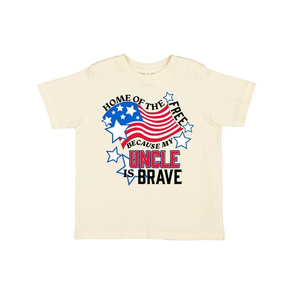 Inktastic Home of the Free Because My Uncle is Brave Boys or Girls Toddler T-Shirt