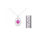 thumbnail image 3 of RYLOS Necklace Sterling Silver Halo Designer Style Necklace Gemstone &  Diamonds Pendant With 18" Chain 12X10MM Star Ruby July Birthstone Womens Jewelry Silver Necklace, 3 of 7