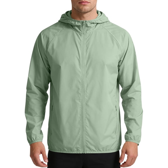 Ceisia Sun Protection Jacket Men's Thin Breathable Summer Sun Protective UV Protection Plus Size Ice Silk Outdoor Sports Windbreaker Jacket Green M Gifts for Father