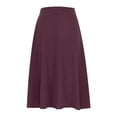 thumbnail image 5 of Women's A-Line Elastic High Waist Flare Work Midi Knee Length Stretchy Skirt Womens Spring/Summer Pull On High Waist Office Knee Length Pencil Skirts, 5 of 6