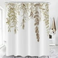 thumbnail image 2 of Botanical Shower Curtains (72" x 72"), Watercolor Autumn Eucalyptus Leaf Plant Tan Bathroom Curtain for Bathtub Home Decoration Waterproof Fabric Machine Washable with 12 Hooks, 2 of 6