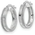 thumbnail image 2 of 14K White Gold Polished Glimmer Infused Hoop Earrings - 20.5mm- Made In Italy, 2 of 6