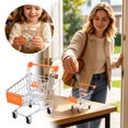 thumbnail image 2 of Shopping Cart Desktop Ornament Adorable Cart Sculpture for Home Shelf Novelty Grocery Cart Figurine, 2 of 4