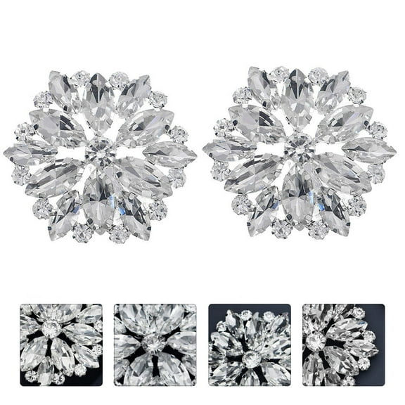 CRILSTYLEO Rhinestone Shoe Jewelry Clips for Decoration in , Durable High Heel Charms, Design, 1 Pair