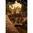 thumbnail image 2 of Steve Mohlenkamp 17x24 White Modern Wood Framed Museum Art Print Titled - Fall leaf strewn bridge over a canal in Bruges-Belgium, 2 of 4