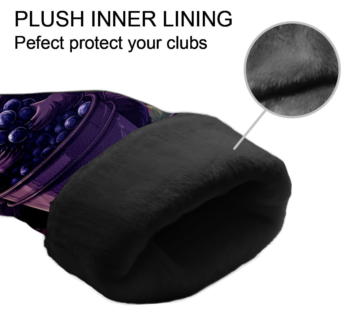 Golf Club Covers PU Leather Waterproof Head Covers for Fairway Woods Hybrids Cartoon Raccoon