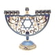 thumbnail image 5 of 6,5 pulgadas de alto Menorah pintado a mano judío Bejeweled adornado candelabros candelabros Navidad artesanía inauguración de la casa regalo , Azul perfecl Candelabro de la Menorá, 5 of 8