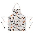 thumbnail image 2 of White Chicken Breed Pattern Apron-Garden Aprons for Women with Pockets-Cotton Linen Waterproof Kitchen Cooking Gardening Aprons Adjustable for Kitchen,Cooking,BBQ and Salon 33x27 Inch, 2 of 7