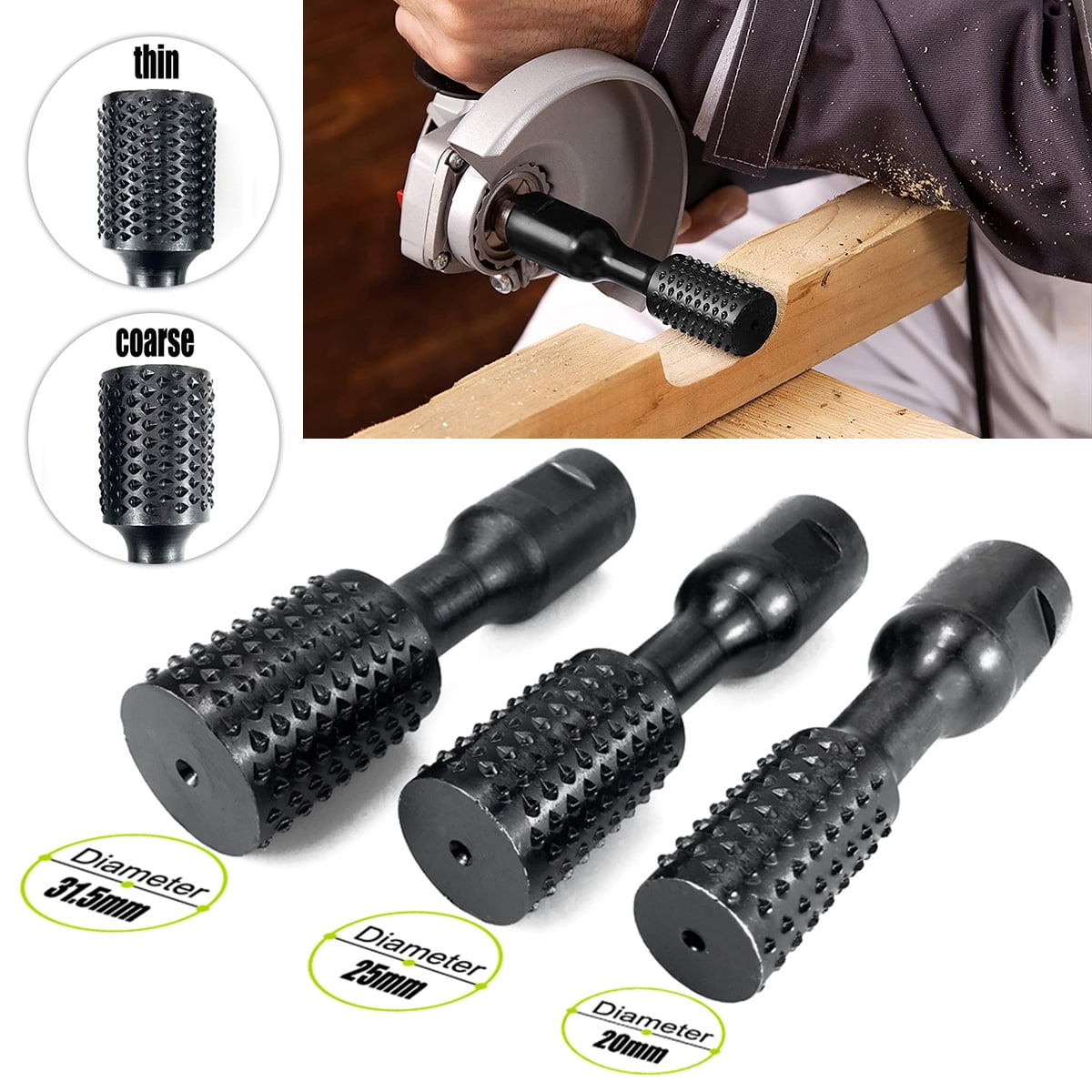 Cylinder Wood Cutter Grinder Rough Fine 