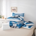 thumbnail image 6 of jejeloiu Rugby Ball Game 7-Piece Twin Bedding Sets,Gray White Blue Bedding Comforter Set For Football Gamer Reversible, 6 of 8