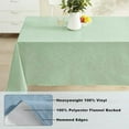 thumbnail image 3 of Napa Leaf Sage Green Vinyl Flannel Backed Tablecloth, 60 x 84 Inch Rectangle, Hotel Quality Waterproof Indoor Outdoor Table Cover for Kitchen, Patio, Dining, BBQ, 3 of 6