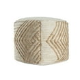 thumbnail image 4 of Ox Bay Nero Square Beige/White Diamond Indoor Pouf Ottoman, 18"H x 18"W, 4 of 7