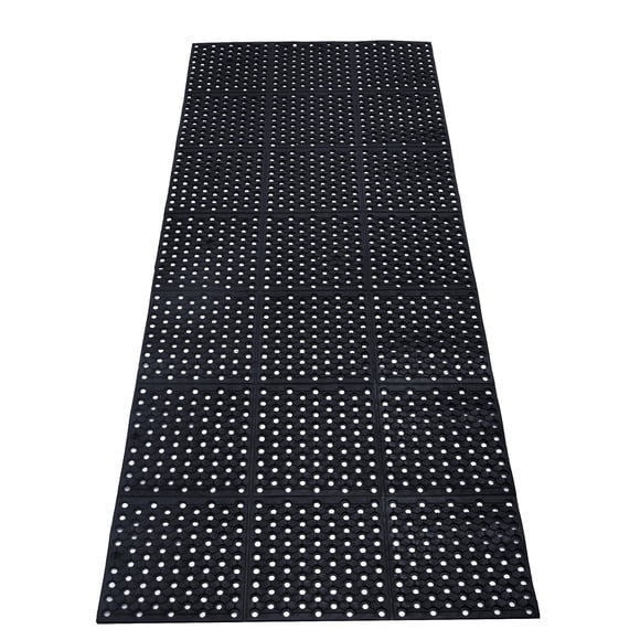 tonchean Rubber Floor Mat with Drainage Holes 83x36x0.4in Commercial Anti-Fatigue Rubber Mat with Non-Slip Backing Heavy Duty Dra