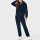 thumbnail image 2 of Gibobby Mono Corto Informal Pijama de manga larga de lana artificial para mujer Casual Color sólido Cremallera Suelto con capucha Mono Pijama Casual Invierno Cálido Rompe Lind(Azul marino， XXL), 2 of 5