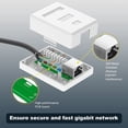 thumbnail image 2 of RJ45 Cat6 Surface Mount Box Shielded 1-Port, Ethernet Jack Box Compatible with UTP Cat6/Cat5e/Cat5 Stranded or Solid Network Cables, 5-Pack, White, 2 of 7