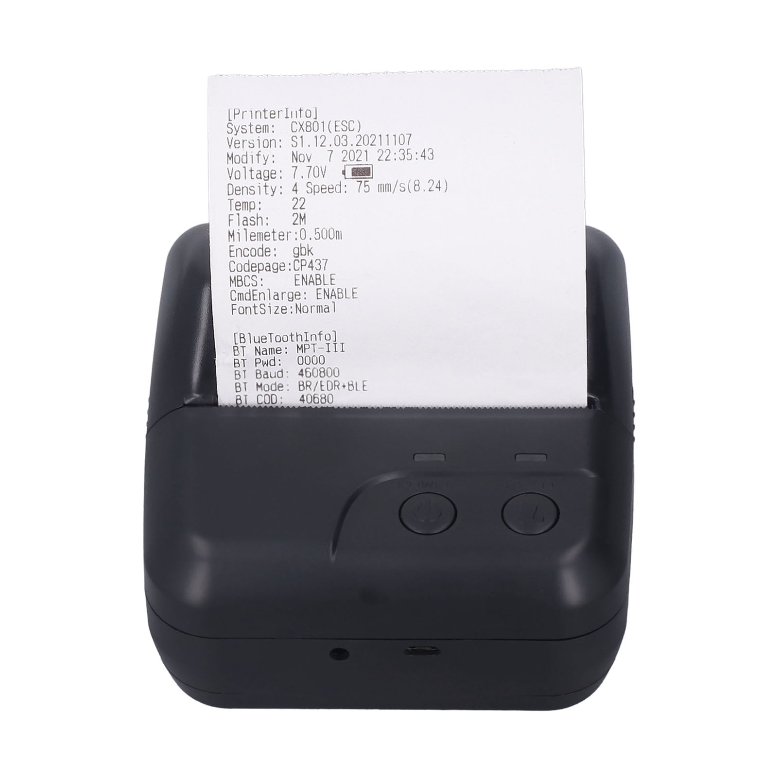 BIMZUC Portable Handheld Mini 80mm Thermal Bluetooth Receipt Printer for Barcode Order (3.15 inches / 80 mm), Black