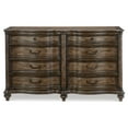 thumbnail image 2 of Benjara Deborah 68 Inch Dresser, 8 Drawers, Knobs and Drop Handles, Brown Wood, 2 of 6