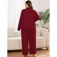 thumbnail image 7 of SHOWMALL Women's Plus Size Pajama Sets Long Sleeve Button Down Sleepwear 2-Piece Loungewear with Pockets, 7 of 7