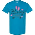thumbnail image 3 of Inktastic Baby on Board with Arrow Pink Footprints and Hearts T-Shirt, 3 of 5
