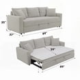 thumbnail image 2 of Modern Beige Boucle 220×80×75cm Sleeper Sectional Sofa with 2 Toss Pillows, 2 of 10