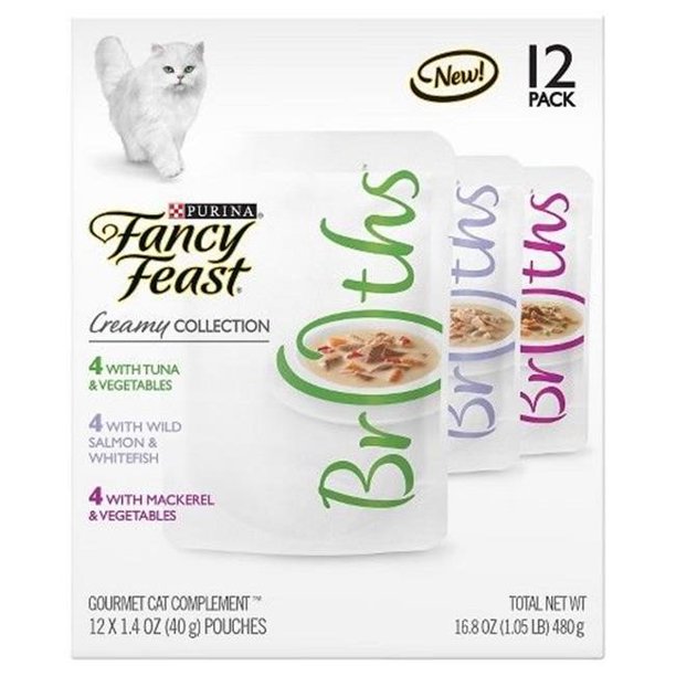 Purina Fancy Feast Creamy Collection Broths Variety Pack Wet Cat Food, 1.4 Oz, 12 Ct Walmart