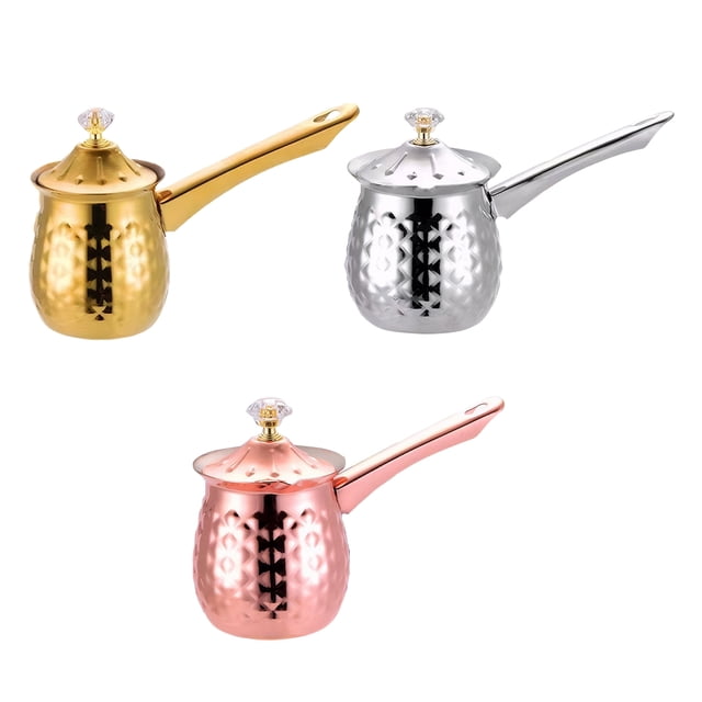 Ruiboury Turkish Pot Stainless Cup Turkish Pot Hand Cup For Coffee Steel Turkish Coffee Silver 600ml