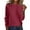35#Watermelon Red, variant on Crew Neck Long Sleeve Soft Pullover Sweater Women's Sweater Pink M