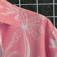 thumbnail image 3 of FINALGANG Mens Short Sleeve Lapel Hawaiian Shirt With Coconut Tree Print Loose Fit Casual Beach Summer Shirt For Vacation Daily Wear Pink XXL, 3 of 6