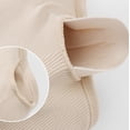 thumbnail image 4 of VISALY Push Up Sports Bras Halter Open Back Sports Bra Built-In Pads Seamless Stretch Crop Tank Top Breathable Slim Fit Workout Yoga Athletic Vest No Show Halter Workout Top Built In Bra White L, 4 of 9