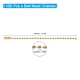 thumbnail image 2 of Uxcell Ball Bead Chain Beaded Necklace Chains 4 Inch 2.4mm/0.1inch for Jewelry Making,Pack of 100(Golden), 2 of 6