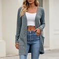 thumbnail image 2 of Feancey Ribbed Knit Open Front Cardigans for Women Mid Length Long Sleeve Loose Sweater Jacket Cozy Casual Knitted Cardigan Jackets with Pockets Light Blue S, 2 of 6
