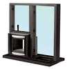 CRL CEW3636RSDU Dark Bronze 36" W x 36" H Bullet Resistant Combination Exchange Window With Rotary Server Protection Level 1