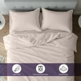 thumbnail image 4 of Beddora 3-Piece Queen Duvet Cover Set | 100% Cotton – Soft, Breathable & Durable Bedding Duvet Covers with Corner Ties Button Closure – Light Brown, 4 of 8