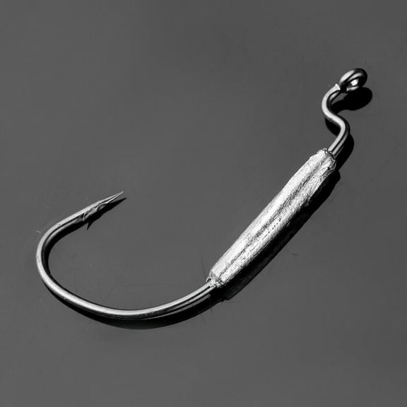 50pcs Weighted Wide Gap Offset Worm Hooks Weedless Soft Lures Bait Hook