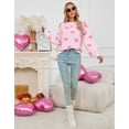 thumbnail image 6 of Women Sweaters Crewneck Cute Heart Valentine's Day Long Sleeve Knitted Sweaters Winter Pullover Sweaters Alsol Lamesa, 6 of 6